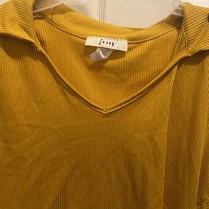 Mustard Yellow collar cropped shirt
